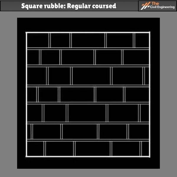 Square rubble: Regular coursed