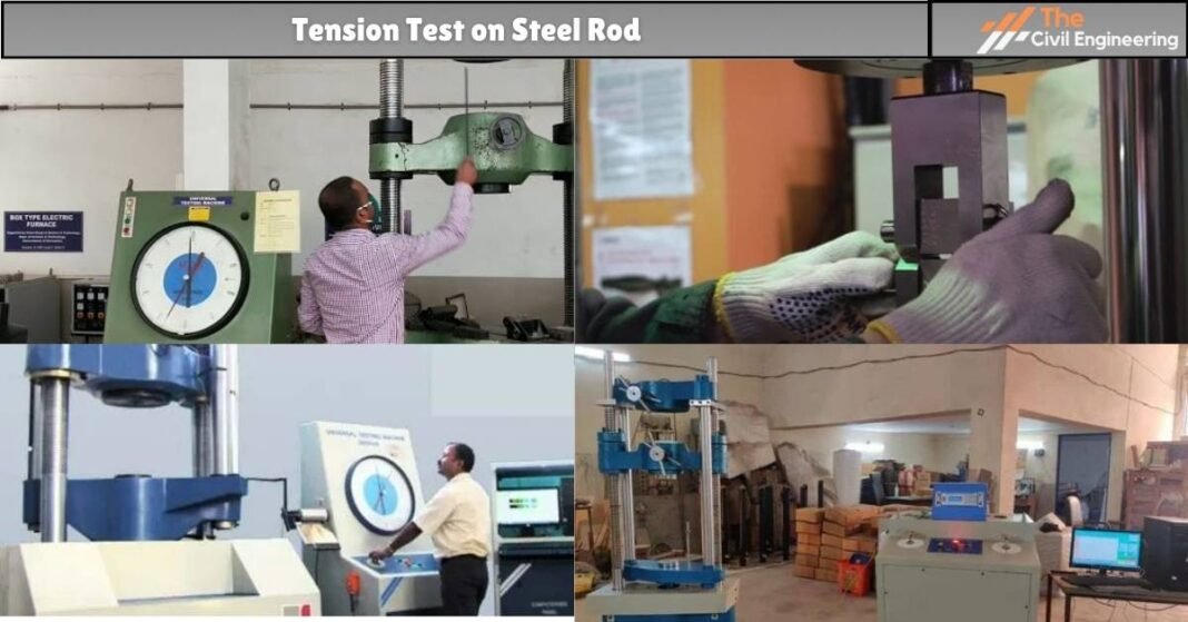 tension test on steel rod