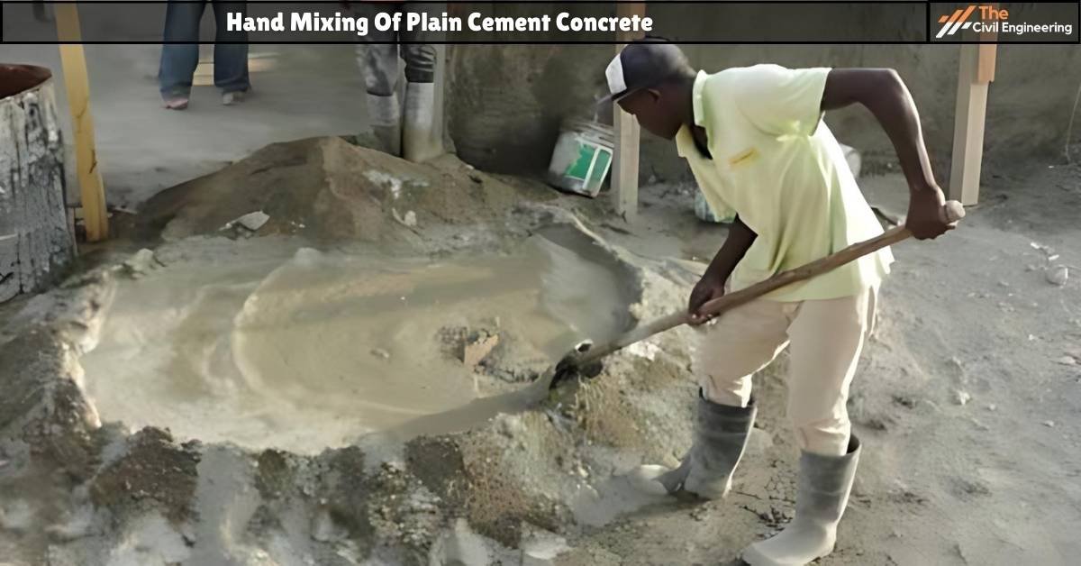 hand mixing of plain cement concrete