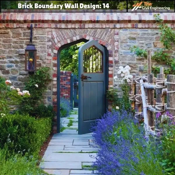 Brick Boundary Wall : 15 Designs, Important Details & Standard Height