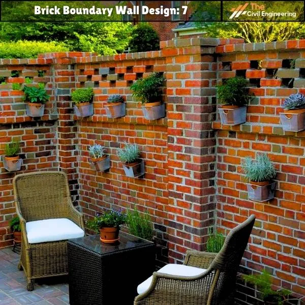 Brick Boundary Wall : 15 Designs, Important Details & Standard Height