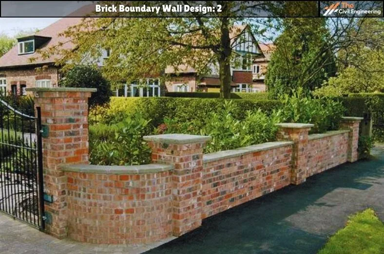 Brick Boundary Wall : 15 Designs, Important Details & Standard Height