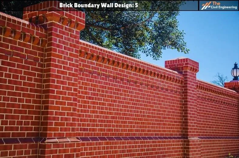 Brick Boundary Wall : 15 Designs, Important Details & Standard Height