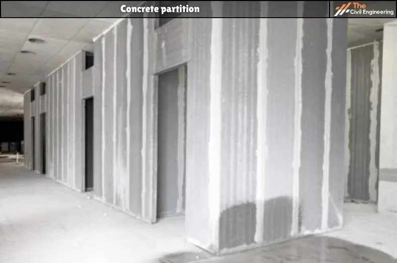 Concrete partition