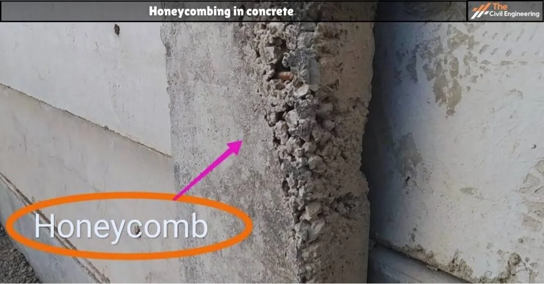 Honeycombing in concrete